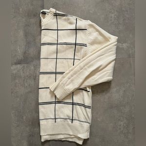 Oscar de la Renta Men’s XL White/Grey Sweater